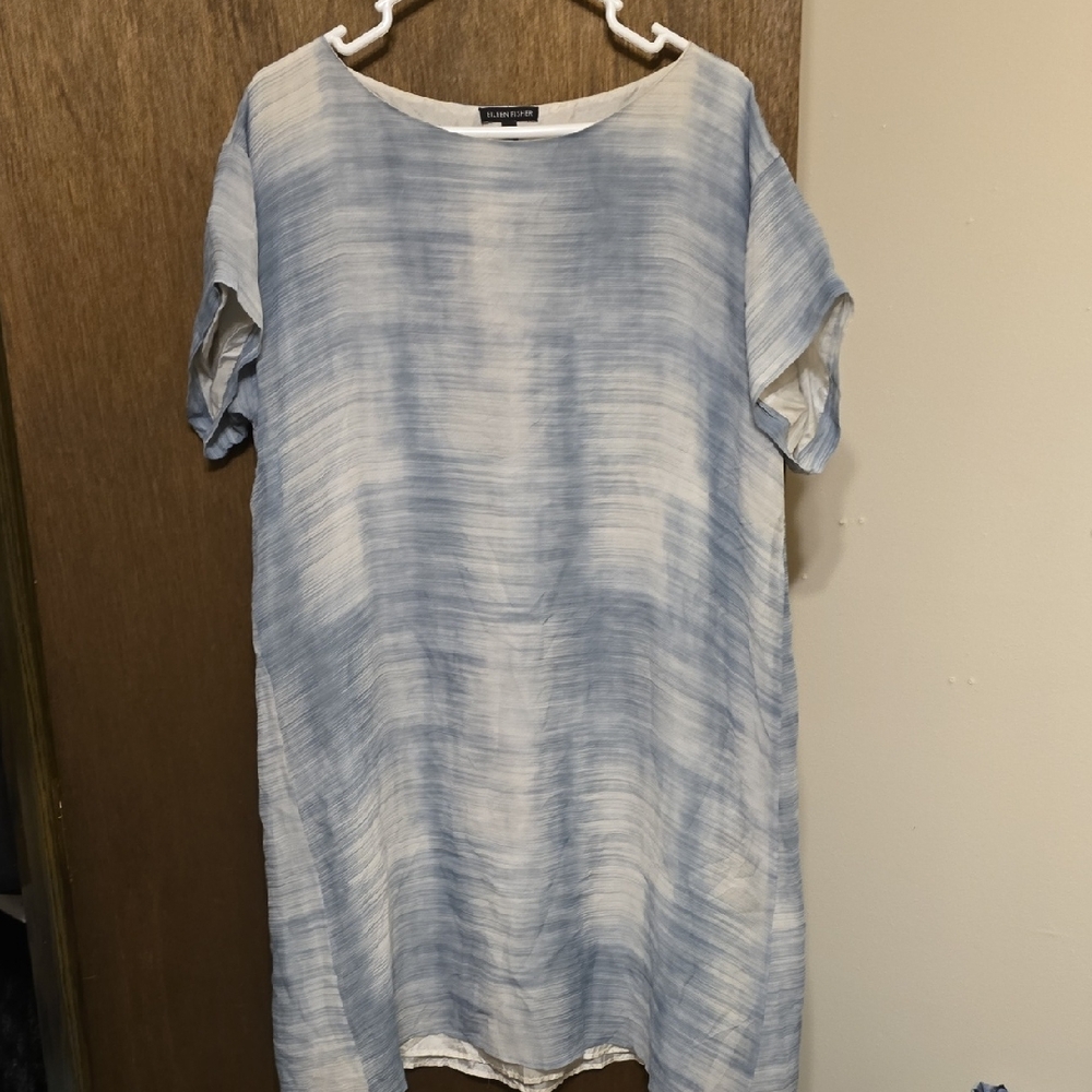 Eileen Fisher Gray and White dress